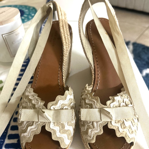 KATE SPADE ♠️ Elegant Beige Espadrille Wedge Sandals - Picture 5 of 6